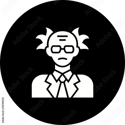 Scientist Glyph Inverted Icon