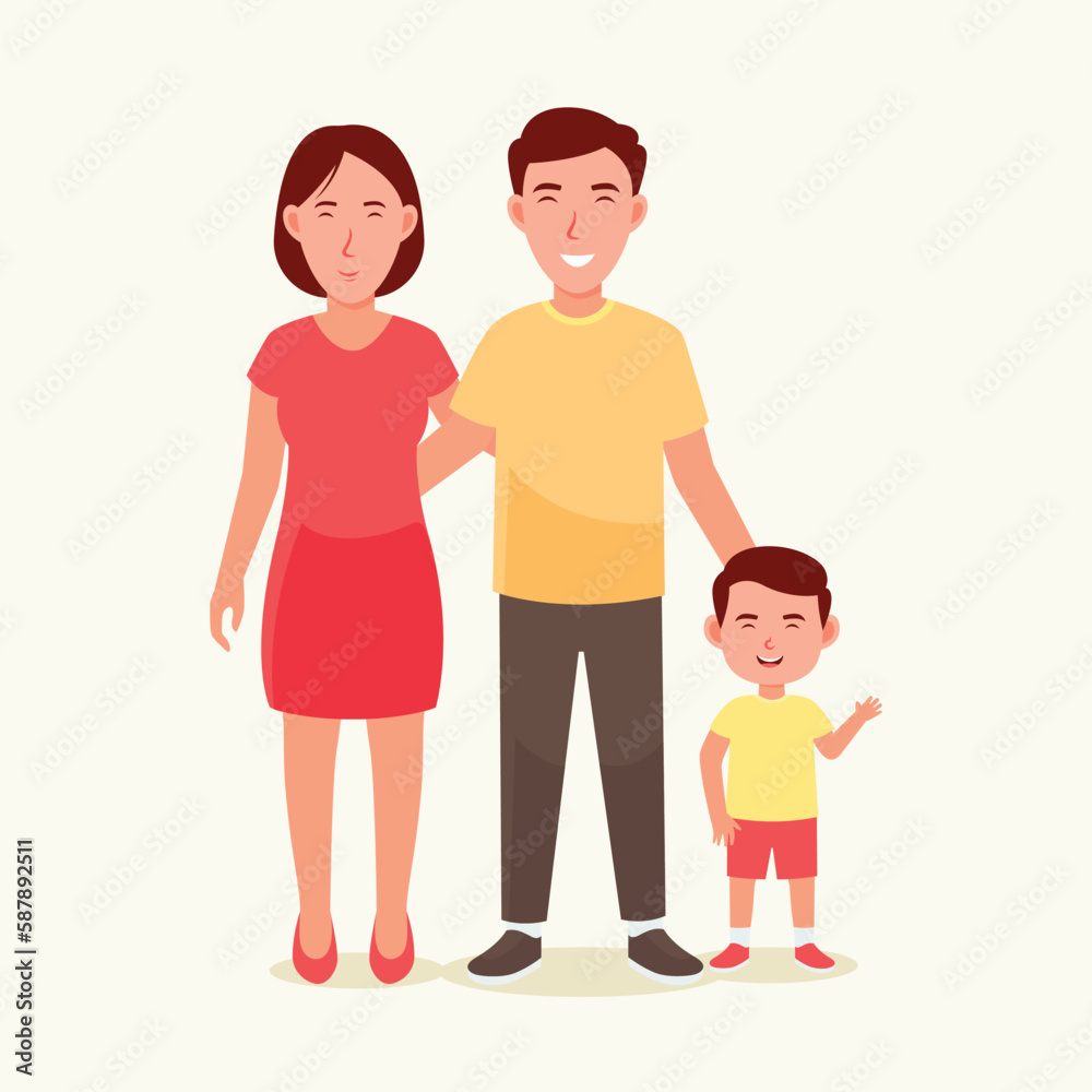 Happy family day flat design illustration Happy family day flat design illustration