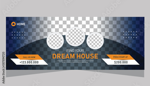Modern real estate banner template