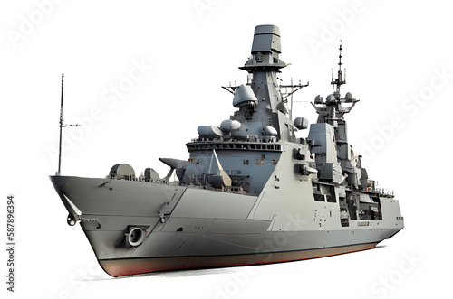 modern warships on a transparent background For decorating projects easily. generative AI