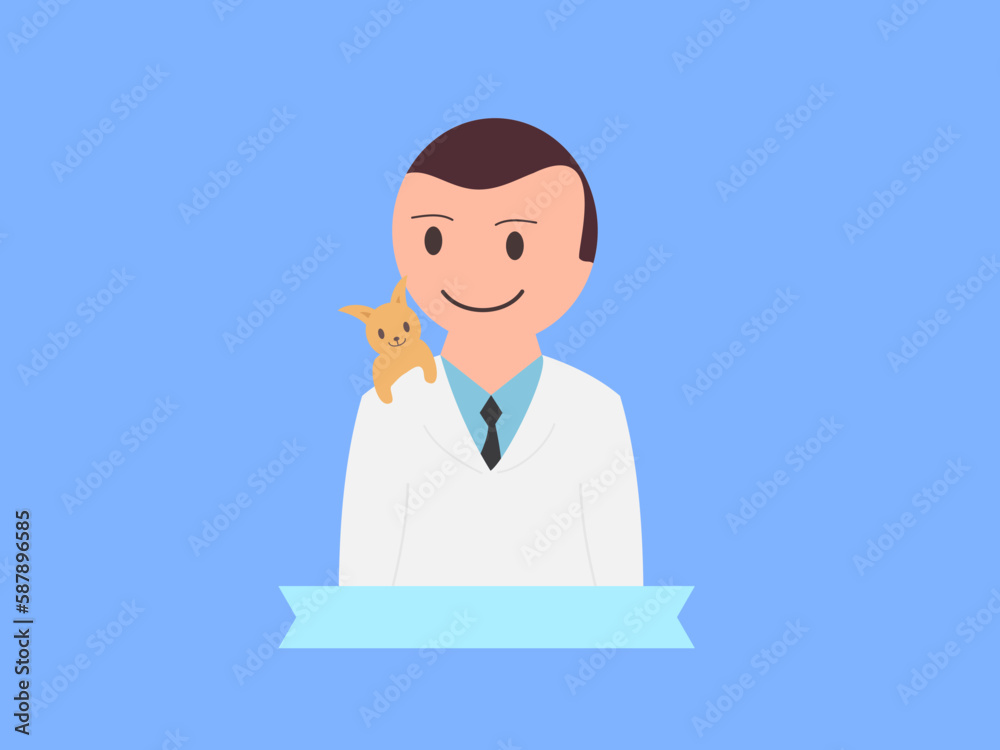 Fototapeta premium veterinary doctor flat design vector illustration
