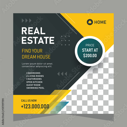 Real estate social media post template design