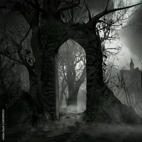 Ruined arch in the garden