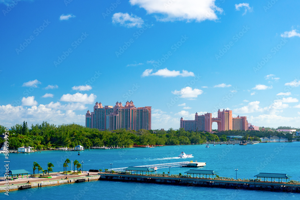 bahamas landscape with harbour. bahamas landscape with port. bahamas landscape