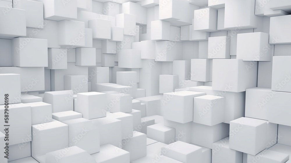 Fototapeta premium Generative AI. A wall of cubes