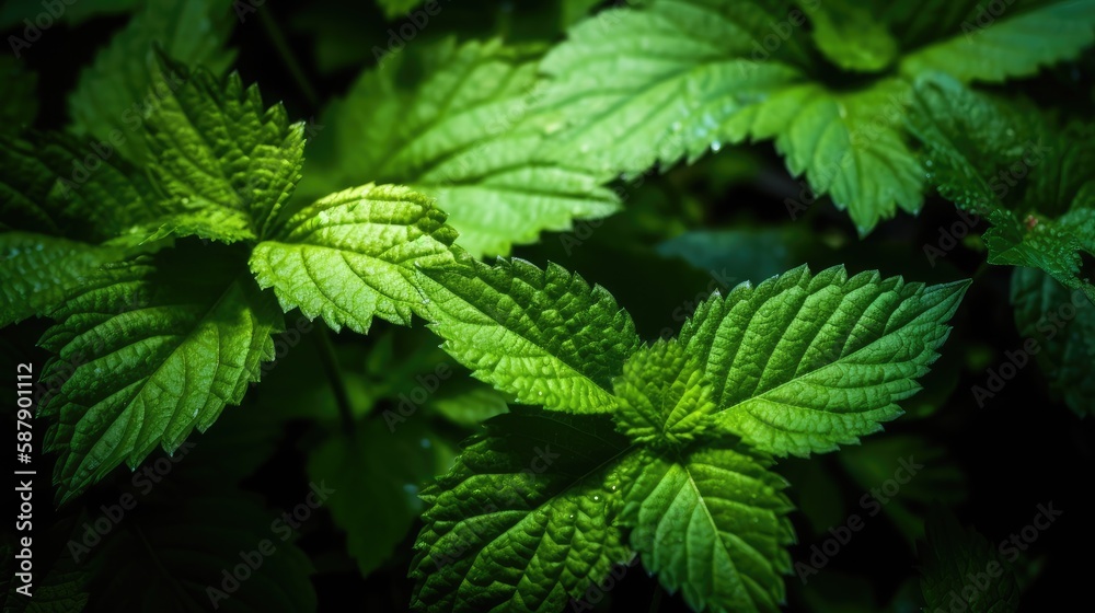 This stunning macro photograph captures the intricate details and vibrant green color of a neem leaf. This stunning macro photograph captures the intricate details and vibrant green color of a neem leaf.