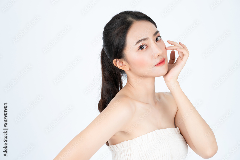 Asian woman with white skin and healthy skin Asian woman with white skin and healthy skin