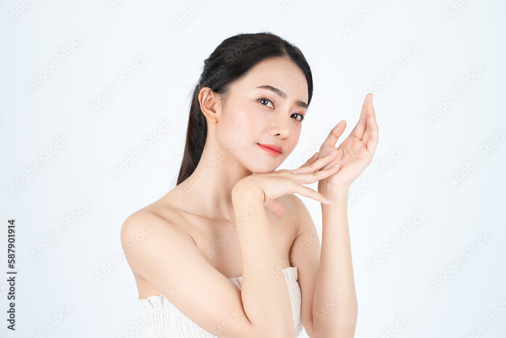 Asian woman with white skin and healthy skin Asian woman with white skin and healthy skin