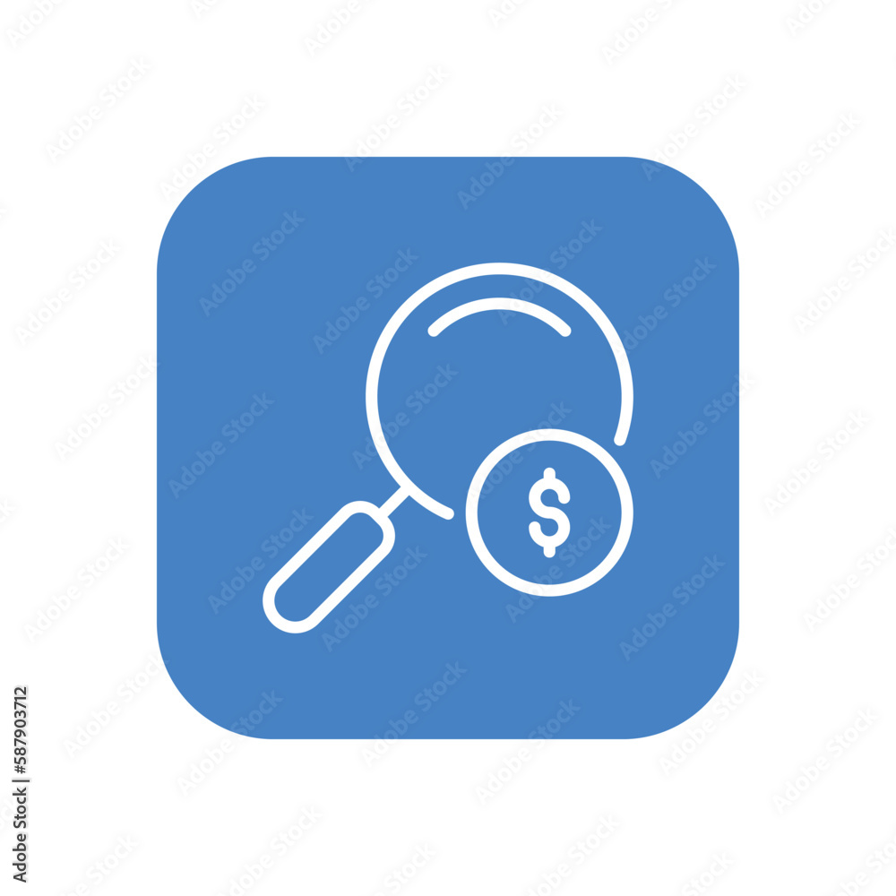 Search Money icon vector stock. Search Money icon vector stock.