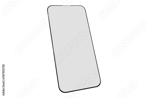 Quadro em tela Protective glass for mobile phone or smartphone isolated on white background
