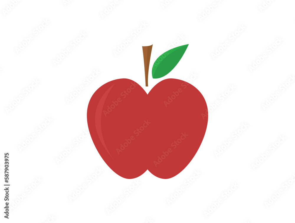 Apple. Vector illustration. Red apple on white background Apple. Vector illustration. Red apple on white background