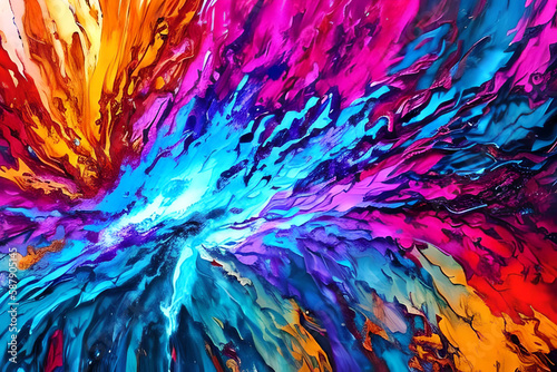 Water color or oil painting fine art illustration of abstract splash flame fire spray brush dropping artistic print digital art. Generative AI.