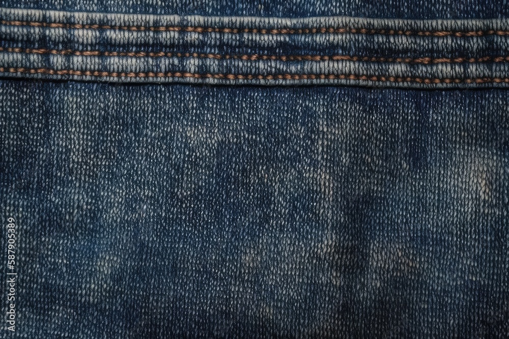 close-up view of denim jeans fabric texture. Generative AI close-up view of denim jeans fabric texture. Generative AI