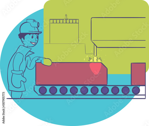 Handymen in the shop of a metallurgical enterprise.