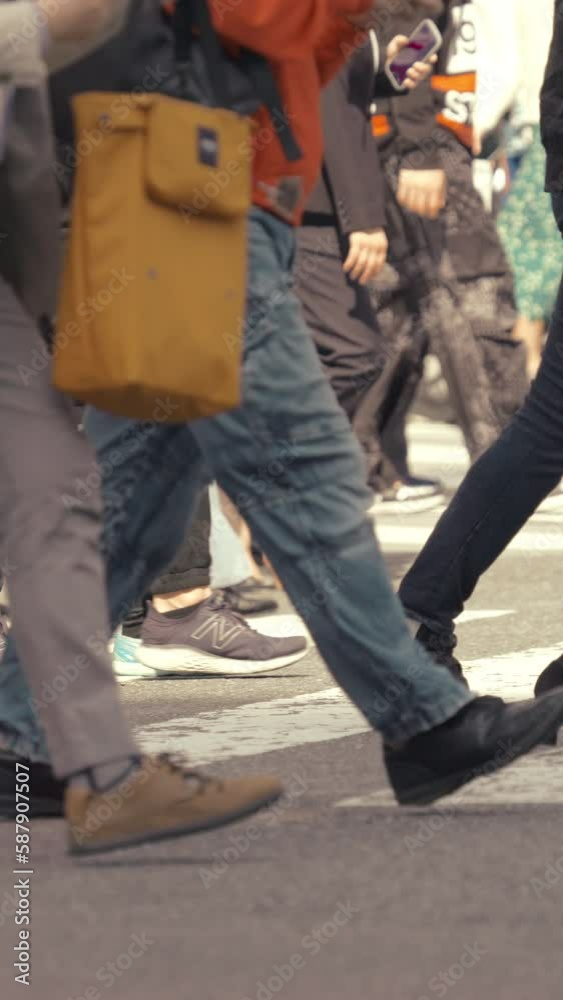 Many pedestrians crossing on the road, Shibuya in Tokyo in Japan, Business or people, Blurred, Slow motion, Vertical video for smartphone footage Many pedestrians crossing on the road, Shibuya in Tokyo in Japan, Business or people, Blurred, Slow motion, Vertical video for smartphone footage