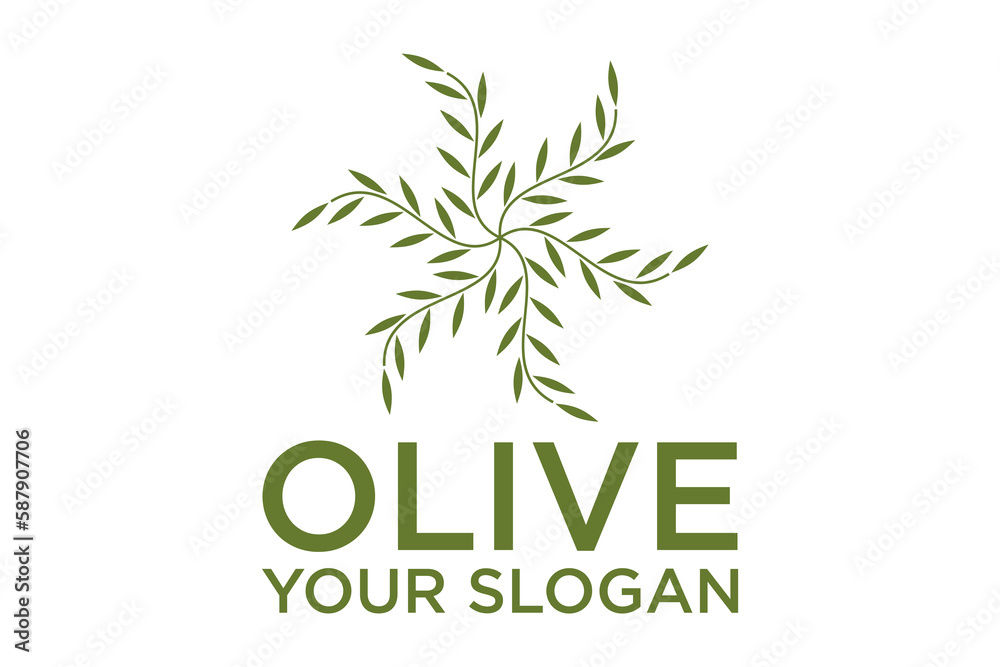 Naklejka premium creative leaf and olive oil logo design icon