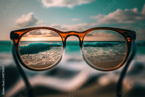 Sunglasses and Beach Generate Ai