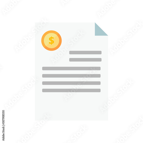 Statement report vector. A list of financial transactions on document. Finance and accounting concept. Flat illustration on white background.
