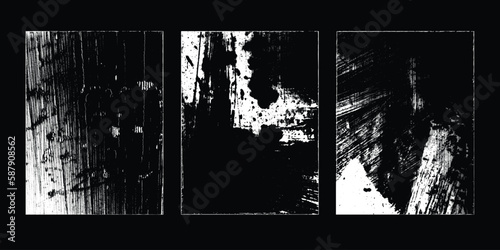 Vector Frames with rough edges . Rectangles for image. distress texture . Grunge tiny frame borders isolated on the background . Dirt effect .  © miloje