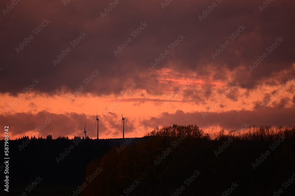 A beautiful dramatic sunset in West Bohemia.