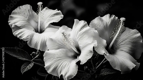 Hibiscus in Black and White