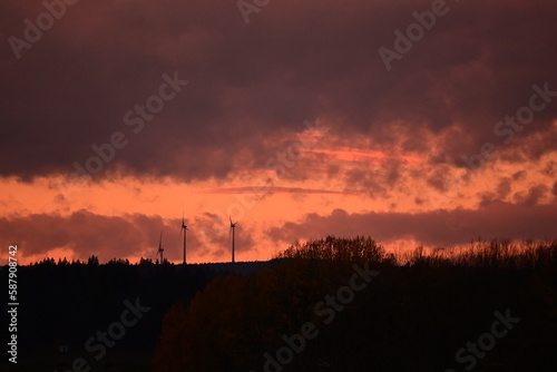 A beautiful dramatic sunset in West Bohemia.