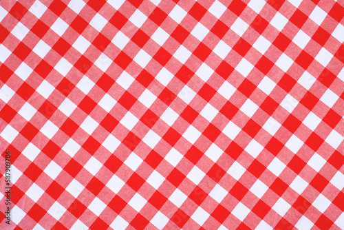 red white plaid tablecloth background