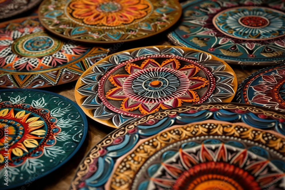 Mandalas in different colours and shapes