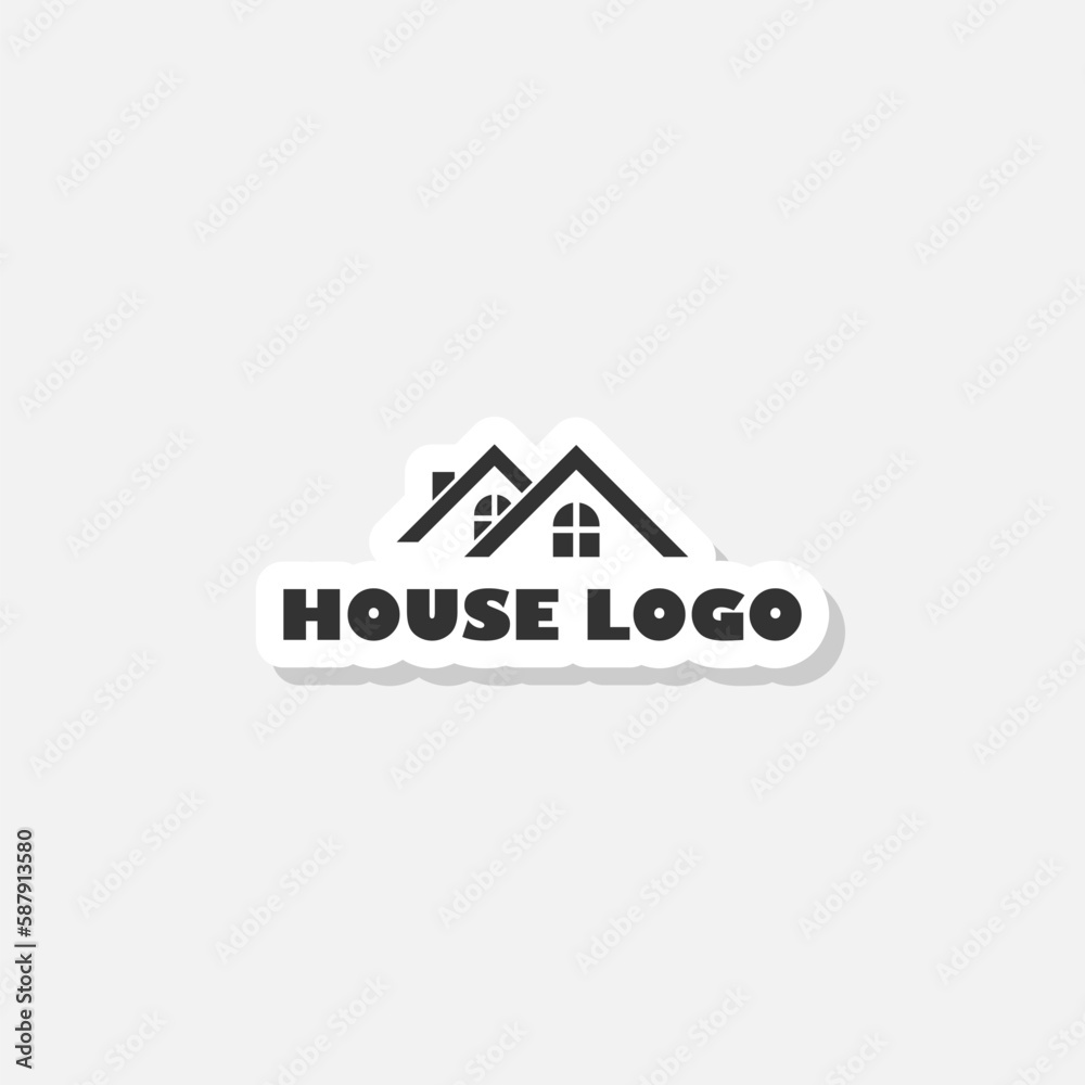 Fototapeta premium House logo sticker isolated on white