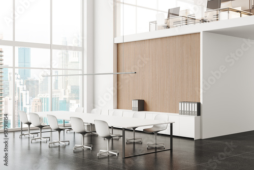 White and wooden meeting room in Kuala Lumpur