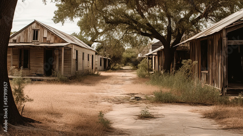 Old ghost town in Texas. Generative AI