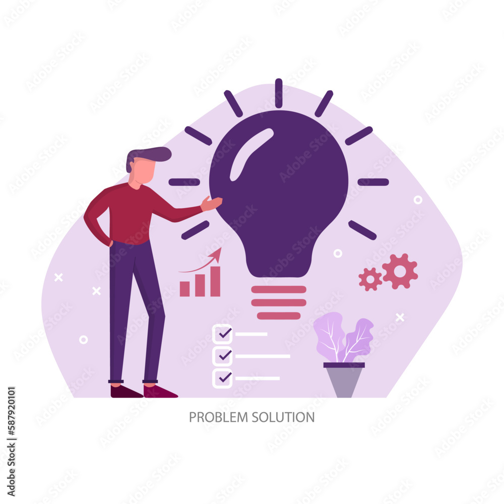 problem solution. man with light bulb. eps 10 problem solution. man with light bulb. eps 10