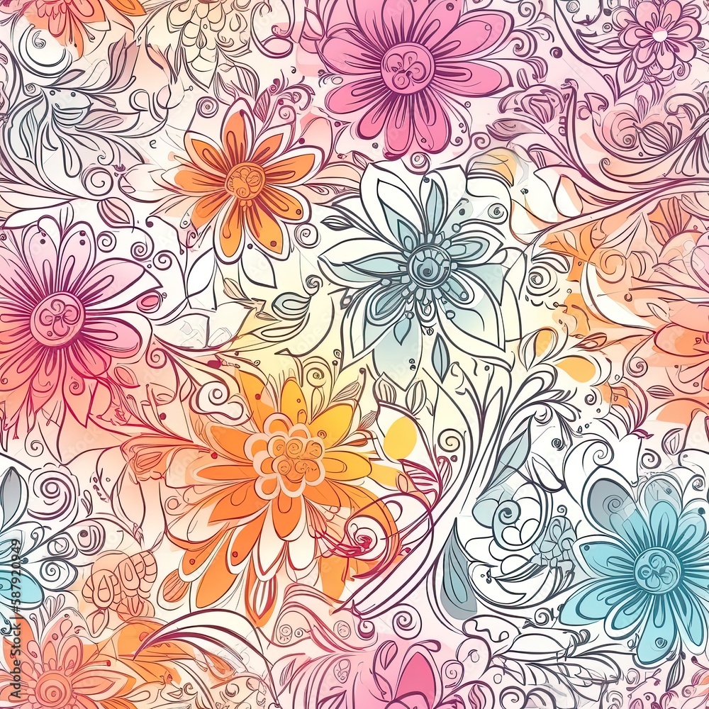 Digitales Papier. Blumen nahtloses Muster. Blumen Hintergrund. Frühling digitales Papier. Florales digitales Papier. Delicate floral seamless pattern. AI generated. Digitales Papier. Blumen nahtloses Muster. Blumen Hintergrund. Frühling digitales Papier. Florales digitales Papier. Delicate floral seamless pattern. AI generated.