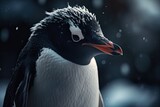Plants and animals of warm Antarctica. Generative AI.