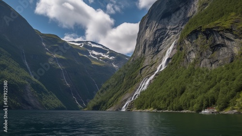 Norway Geirangerfjord photorealistic