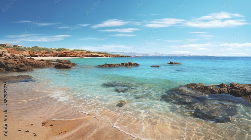 Spain La Concha Beach photorealistic