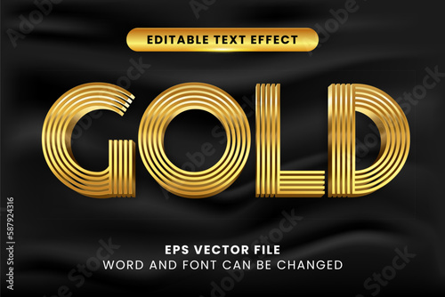 Luxury golden 3d vector text effect