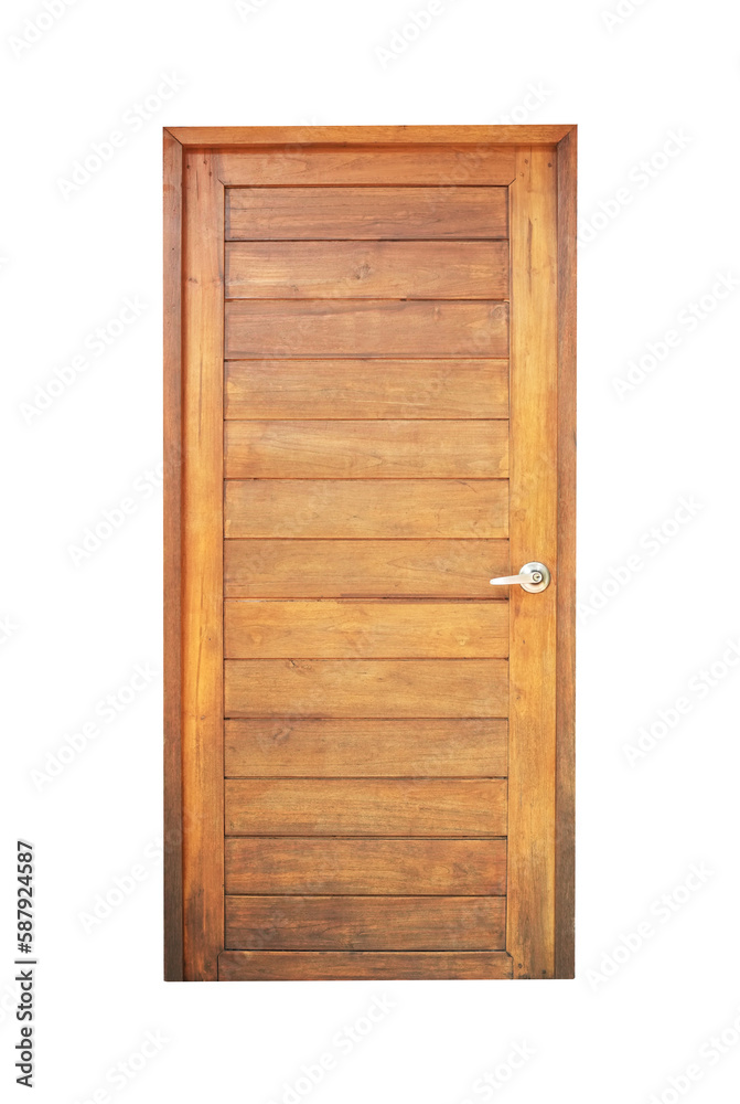 wooden door iisolated on white background. This has clipping path.