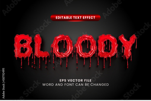 red blood horror vector text effect