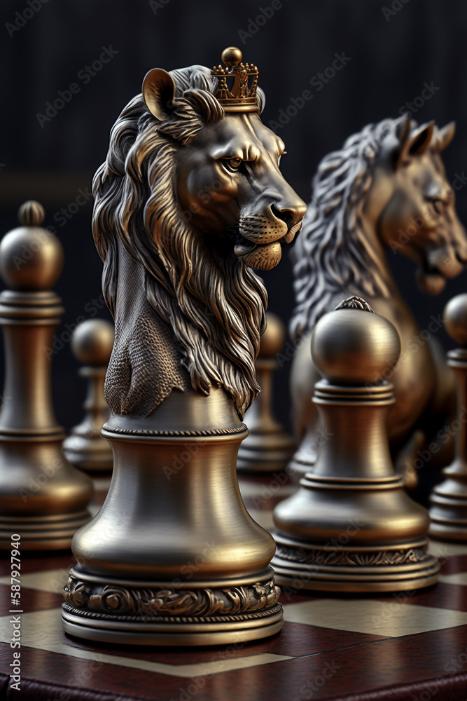 Premium Photo  Chess king on chess board game with chess figures ai  generated