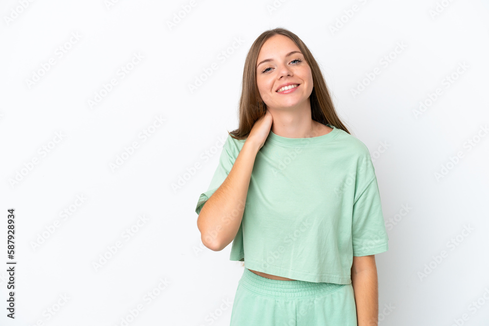 Young Lithuanian woman isolated on white background laughing Young Lithuanian woman isolated on white background laughing