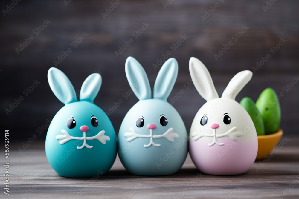 Fototapeta premium Easter day background with generative ai