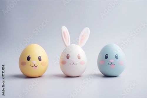 Easter day background with generative ai  © elchinarts