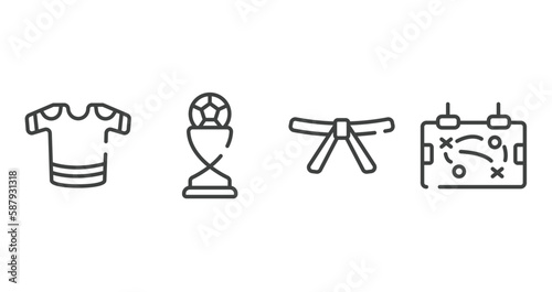 Photos soccer outline icons set