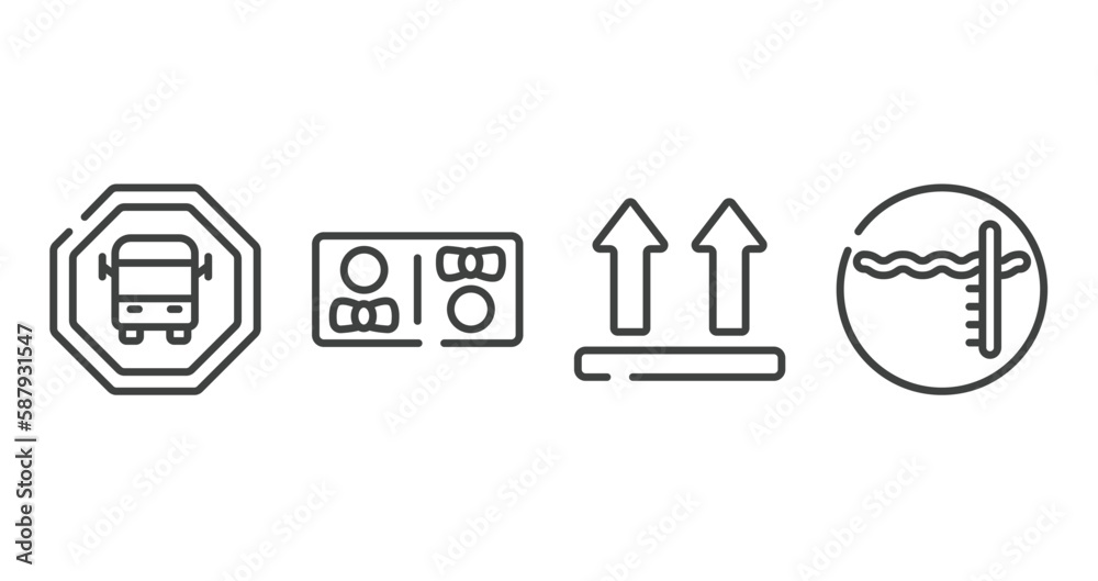 swimming pool rules outline icons set. thin line icons sheet included