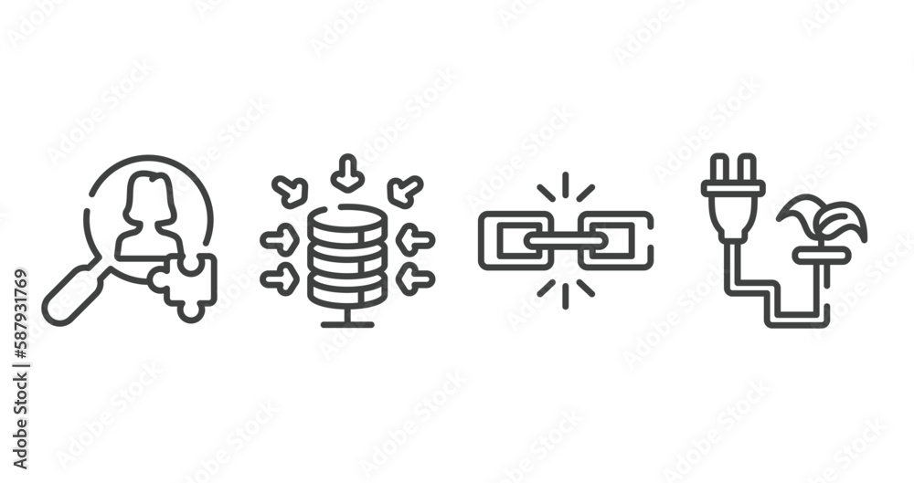 general outline icons set. thin line icons sheet included hr solutions, data aggregation, chain, biomass energy vector. general outline icons set. thin line icons sheet included hr solutions, data aggregation, chain, biomass energy vector.