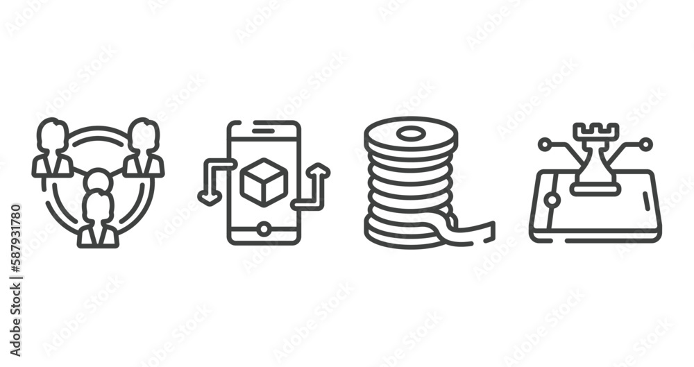 general outline icons set. thin line icons sheet included business networking, ar app, filament, ecommerce strategy vector. general outline icons set. thin line icons sheet included business networking, ar app, filament, ecommerce strategy vector.