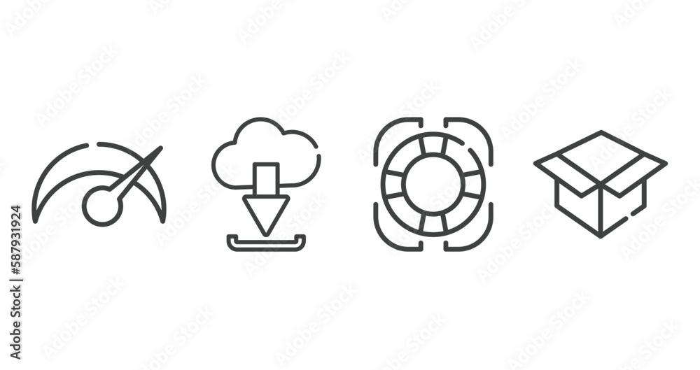 marketing and e commerce outline icons set. thin line icons sheet included velocity, download from cloud, rescue, unboxing vector. marketing and e commerce outline icons set. thin line icons sheet included velocity, download from cloud, rescue, unboxing vector.