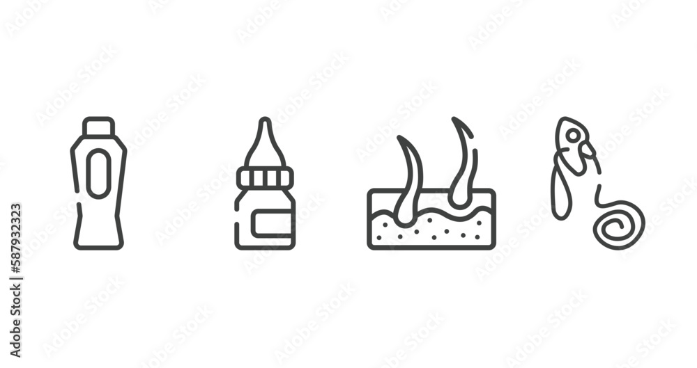 medical instruments outline icons set. thin line icons sheet included baby powder, drop medicine, epidermis, oxygen mask vector.