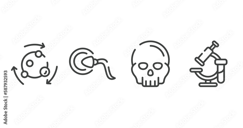 Obraz premium laboratory outline icons set. thin line icons sheet included metabolism, fertilization, anthropology, healthcare and medical vector.